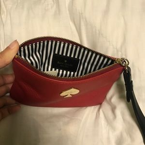Kate Spade red leather wristlet (unused)